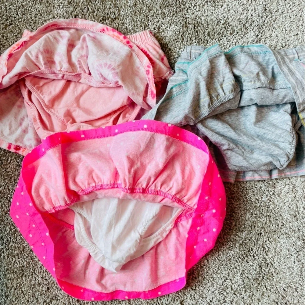 Toddler girls set of 3 scooter skirts 12-18 months tie dye, stripes, polka dots